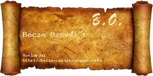 Becze Ozsvát névjegykártya